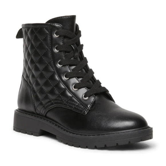 Steve Madden Other - Steve MADDEN JBetty Black Moto Youth Combat Quilted Boot